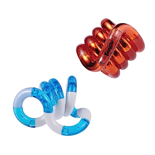 Tangle Crush 2-Pack Fire and Ice - Twist Fidgets for Boys and Girls - Tangle Jr Fidget Toys