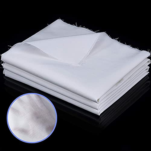 Soft and Stable Fabric Poly Cotton Broadcloth, Plain Poly Cotton Fabric, Poly Cotton Dress Craft Material for Embroidery, Embroidery Fabric Cotton, White (1.6 Yard x 5 Yard)