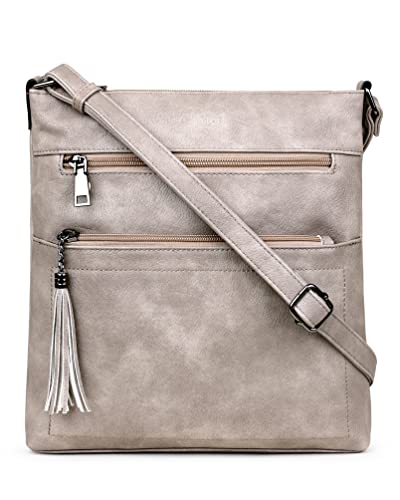 MASINTOR Crossbody Purses for Women, Multi Pocket Casual Crossbody Bag, Adjustable Strap Shoulder Bag with Tassel
