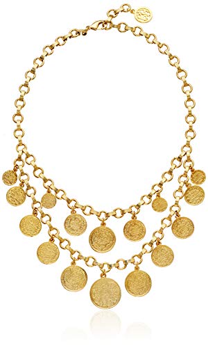 Ben-Amun 'Moroccan Coins' Long Gold Necklace, Fashion Jewelry For Women, Made In New York, One Size