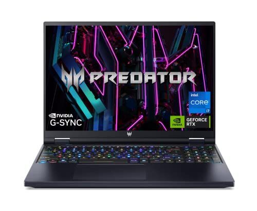 Acer Predator Helios 16 Gaming Laptop | 13th Gen Intel Core i7-13700HX | NVIDIA GeForce RTX 4070 | 16' 2560 x 1600 240Hz G-SYNC Display | 16GB DDR5 | 1TB Gen 4 SSD | Killer Wi-Fi 6E | PH16-71-72YG