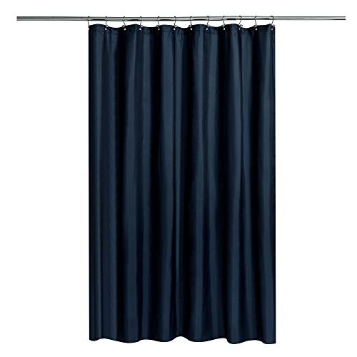 N&Y HOME Fabric Shower Curtain Liner with Weighted Magnets - Navy Blue Shower Curtain for Bathroom with Hotel Quality, Machine Washable, Water Repellent - Navy, 72x72