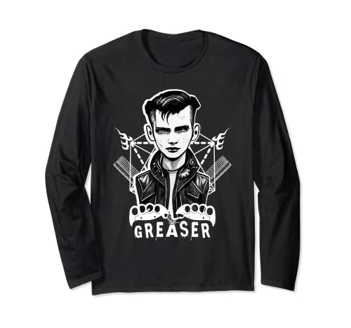 Greaser Rockabilly Psychobilly Rock And Roll Bikers Long Sleeve T-Shirt