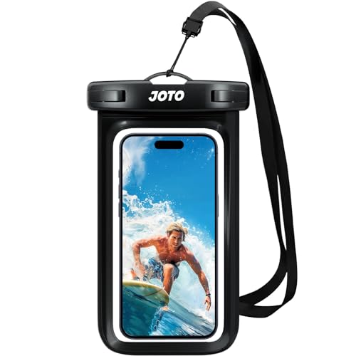 JOTO Universal Waterproof Phone Pouch Cellphone Dry Bag Case Cruise Beach Essentials for iPhone 15 14 13 12 11 Pro Max 8 7, Galaxy S23 S22 S21, Pixel up to 7' -Black
