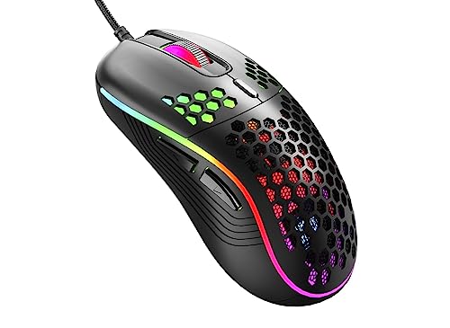 AVMTON Wired Gaming Mouse with,RGB Backlight high Precision 8800 DPI USB Plug Play Lightweight Gaming Mouse, 6 programmable Buttons,Ergonomic Wired Mouse for Laptop,Computer,PC,Mac(Black)