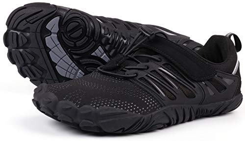 Joomra Women Barefoot Shoes Minimal Wide Zero Drop Parkour Athletic Hiking Size 9-9.5 Exercise Jogging Trekking Toes Sneakers Workout Footwear Black 40