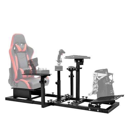 Mokapit Racing Flight Simulator Cockpit Sturdy Compatible with Logitech/Thrustmaster/PXN G25,G27,X52,X56 H.O.T.A.S Adjustable Throttle Yoke Stand Includes Stand Only