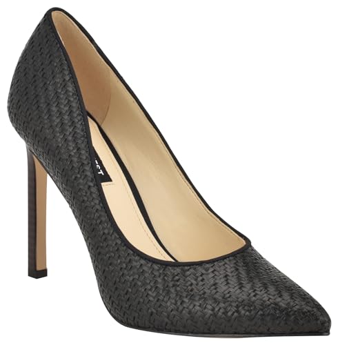Nine West Women's Tatiana Pump, Black Raffia 006, 7.5