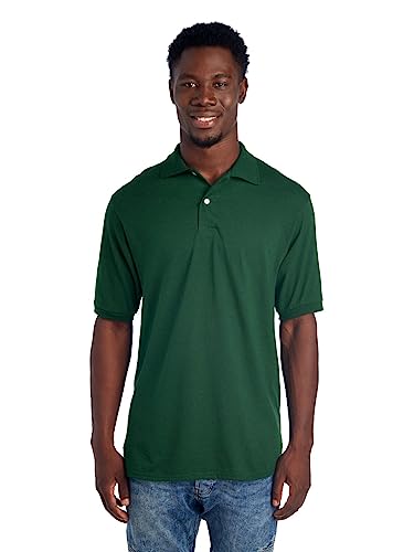 Jerzees Men's SpotShield Stain Resistant Polo Shirts (Short & Long, Short Sleeve-Forest Green, X-Large