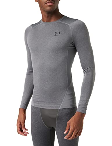 Under Armour Men's Armour HeatGear Compression Long-Sleeve T-Shirt , Carbon Heather (090)/Black , Large