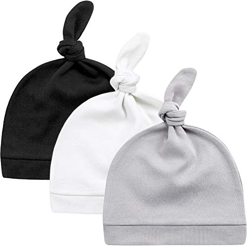 KiddyCare Doctor Developed Baby Hats 0-12 Months/Newborn Hats/Organic Certified 100% Cotton Baby Cap - (as1, Age, 0_Month, 3_Months, Moonlit Mountains (Charcoal, Slate, White))