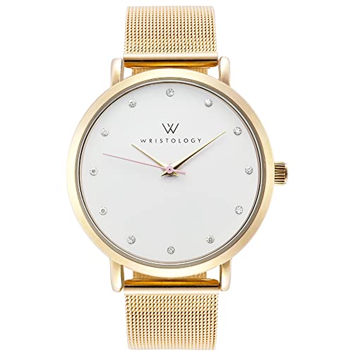 Wristology Olivia - 6 Options - Womens Watch Crystal Gold Boyfriend Ladies Stainless Steel Metal Mesh Strap Band