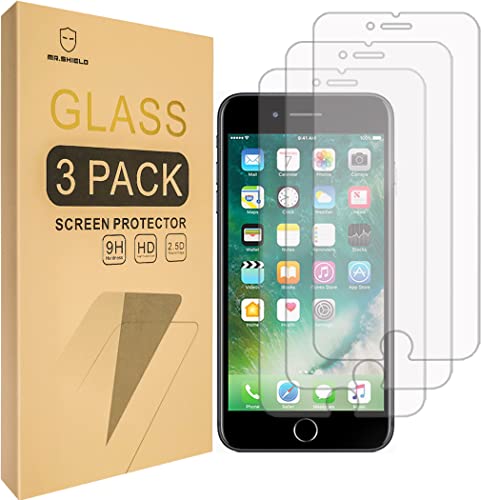 Mr.Shield [3-PACK] Designed For iPhone 8 / iPhone 7 [Tempered Glass] Screen Protector [0.3mm Ultra Thin 9H Hardness 2.5D Round Edge] with Lifetime Replacement