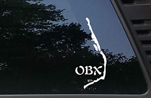 OBX w Islands - 3 1/2' x 8' die Cut Vinyl Decal/Bumper Sticker for Cars, JDM, Trucks, Windows, Boats, Tool Boxes, etc Made and Ships from The USA!