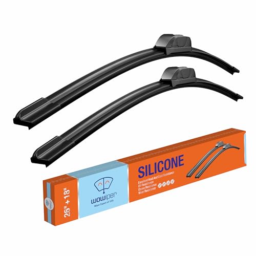 WOWIPER Silicone Wiper Blades 26 18 Replacement for Toyota Camry 2017 2016 2015 2014 2013 2012/Honda Civic 2020-2016/Jeep Cherokee 2020-2014 +More OEM Quality Windshield Wiper Blades(Set of 2)