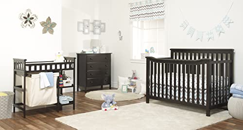 Sorelle Furniture Palisades 3-Piece Nursery Set with 4-in-1Convertible Crib,4-Drawer Dresser,and Changing Table with Hamper,Baby Furniture Made of Wood,Non-Toxic Finish,Nursery Furniture Set-Espresso