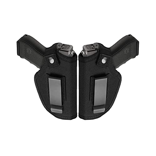 TACWINGS Universal Gun Holsters for Men Women, WB/OWB 9mm Holsters for Pistols Right Left,Concealed Carry Holster Fits S&W M&P Shield Glock 17 19 26 27 42 43 Revolver, Similar Handguns (2-Pack)