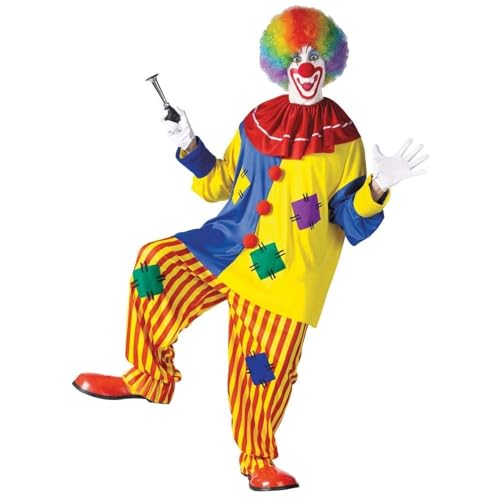 Fun World Mens Big Top Clown Costume, Multicolored