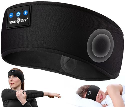 MUSICOZY Sleep Headphones Headband, Wireless Earbuds Earphones Sweat Resistant with Ultra-Thin HD Stereo Speaker, Bluetooth 5.2 for Workout Running Cool Gadgets Unique Gifts