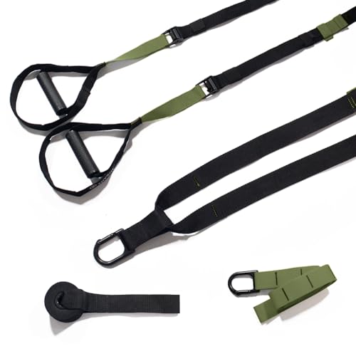 THYSOL Resistance Trainer Pro Xtreme Straps Army | Sling Trainer Set with Adjustable Door Anchor | Fitness Home Workouts - Suitable for Travelling & for Training Indoor & Outdoor (Army Green)