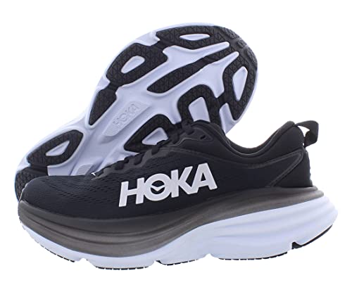 HOKA ONE ONE Bondi 8 Womens Shoes Size 9, Color: Black/White/Black