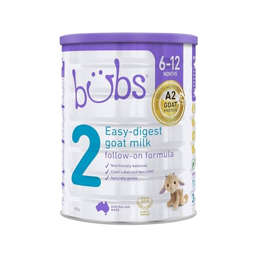 Bubs Goat Milk Follow On Formula Stage 2, Babies 6-12 months, Made with Fresh Goat Milk, 28.2 oz