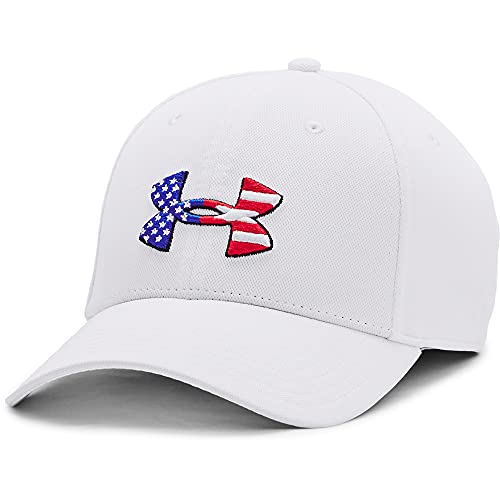 Under Armour Men's Freedom Blitzing Hat, White (100)/Black, Medium/Large