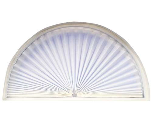 Redi Shade No Tools Original Arch Light Filtering Pleated Fabric Shade White, 72 in x 36 in