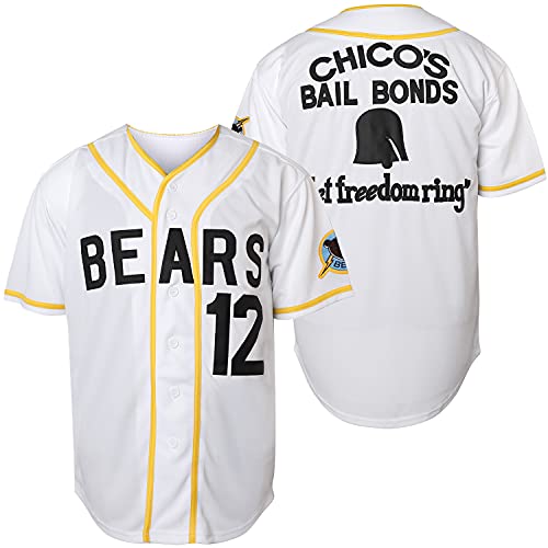 Bad News Bears #12 Tanner Boyle Movie 1976 Chico's Bail Bonds Baseball Jersey (X-Large, 12 White)