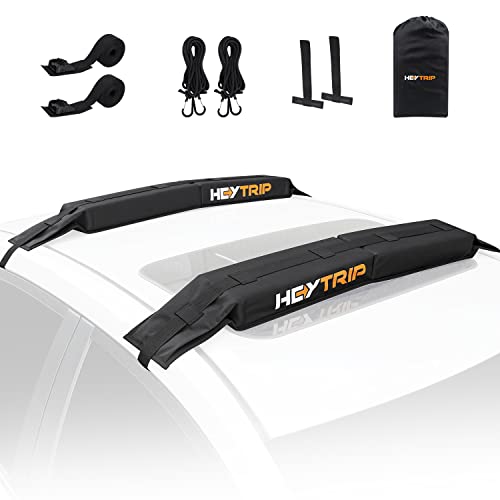 HEYTRIP Universal Soft Roof Rack Pads for Kayak/Surfboard/SUP/Canoe with 15FT Tie-Down Straps and Storage Bag