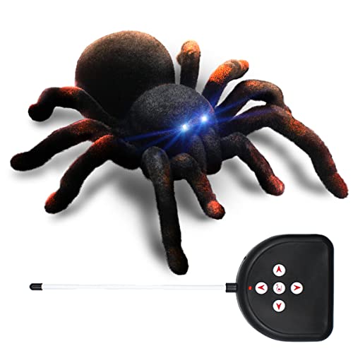 Aerbee Remote Control Spider Toys, RC Giant Tarantula Toys Wireless Remote Control High Simulation Spider Animal Toys Realistic Action with Glowing Eyes Perfect for Joke Game Kids Playing