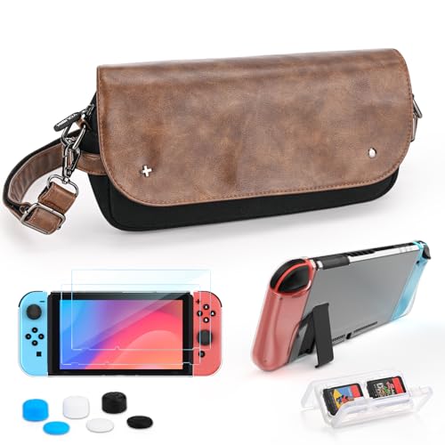 Younik Switch Case for Switch 2017, Portable Switch Carrying Case, 14 in 1 Accessories Kit with Switch Travel Case, Screen Protector, Cover, Game Card Case and Strap