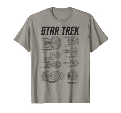 Star Trek Spaceships Of Starfleet Enterprise Textbook T-Shirt