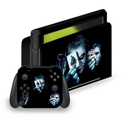 Head Case Designs Officially Licensed The Dark Knight Joker Card Key Art Vinyl Sticker Gaming Skin Decal Cover Compatible with Nintendo Switch OLED Bundle