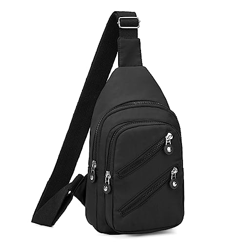 Sling Bag Crossbody Sling Backpack for Women, Small Chest Bag Daypack Fanny Pack Cross Body Bag for Outdoors Hiking Traveling - Black