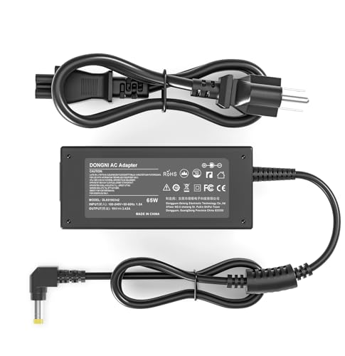 DONGNI 19V AC Adapter Power Cord for HP Monitor 27' 25' 23.8' 23' 21.5' 20' 27f 27er 27es 23es 24f 25er 27xi 27bw 22bw 23er 23bw 24ea 27xw vh240a 22cwa IPS LED Backlit Full HD Display Power Cord
