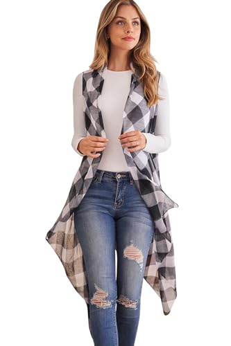 Bohemian Versatile Open Shawl Cardigan - Kimono Ruana, Convertible Poncho Blanket Vest, Sheer Beach Cover Up (Knit Wrap - Solid Black)