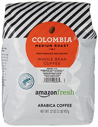 Amazon Fresh, Colombia Whole Bean Coffee Medium Roast, 32 Oz