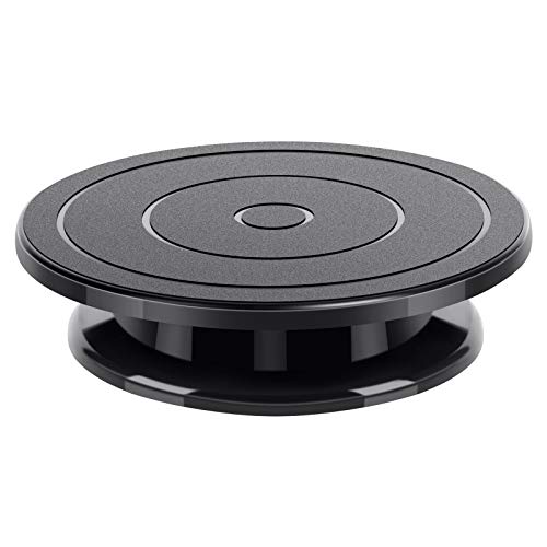 Kootek 11 Inch Rotate Turntable Sculpting Wheel Revolving Cake Turntable Black Painting Turn Table Lightweight Stand for Paint Spraying Spinner, Cake Decorating, Displaying Item