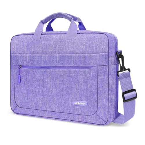 MOSISO Laptop Shoulder Messenger Bag Compatible with 17-17.3 inch Dell XPS/HP Pavilion/Ideapad/Acer/Alienware/HP Omen with Adjustable Depth at Bottom, Purple