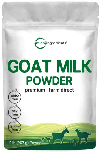 Goat Milk Powder, 2 Lb | Grass Fed Source, Australian Farm Derived, Unadulterated Formula, Easily Digested | Rich in Protein, Calcium, & Probiotics | Non-GMO, Gluten Free, Pet Friendly