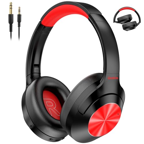 Qaekie Hybrid Active Noise Cancelling Headphones - 100H Playtime Wireless Over Ear Bluetooth Headphones Deep Bass, 40DB Noise Canceling Headphones with Mic,Comfort Fit for Adults Travel/Home/Office