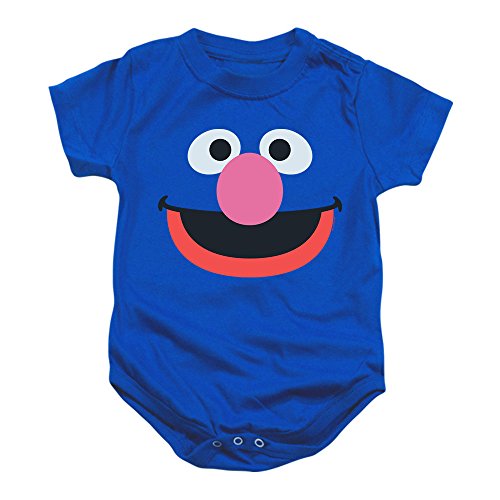 Sesame Street Grover Face Baby OnesieBaby Onesie Bodysuit, (18 mos)