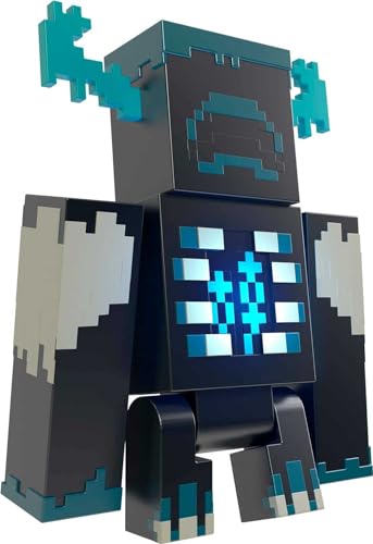 Mattel Minecraft Warden Action Figure with Lights, Sounds & Attack Mode, Collectible Toy Inspired by Video Game, 3.25-inch