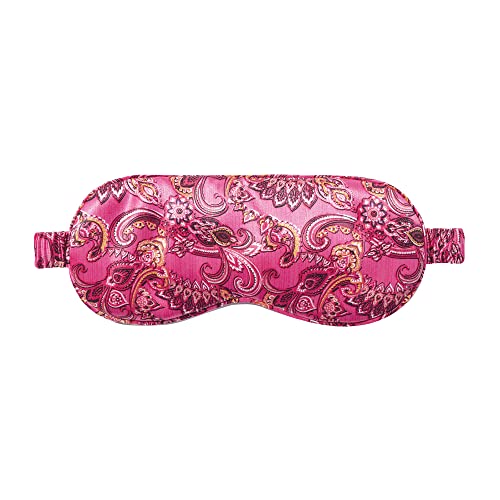 Slip Silk X Alice + Olivia Pure Silk Sleep Mask - Spring Paisley - 100% Pure Mulberry 22 Momme Silk Eye Mask - Comfortable Sleeping Mask with Elastic Band + Pure Silk Filler and Internal Liner