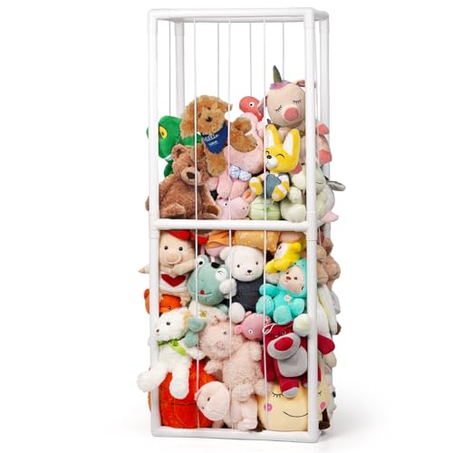 Ibnotuiy Stuffed Animal Zoo Storage Stuffed Animal Holder PVC Plush Storage Organizer Shelf with Elastic Band for Birthday Gift for Nursery Play Room Bedroom