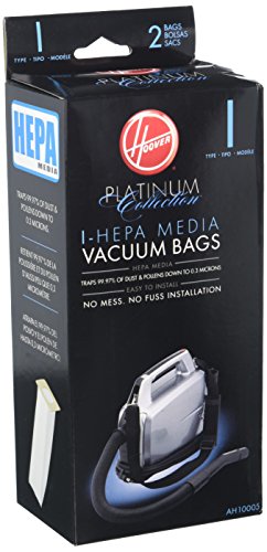 Hoover Platinum Collection Canister Vacuum Cleaner Type I HEPA Bag (2-Pack), 2 Count, AH10005