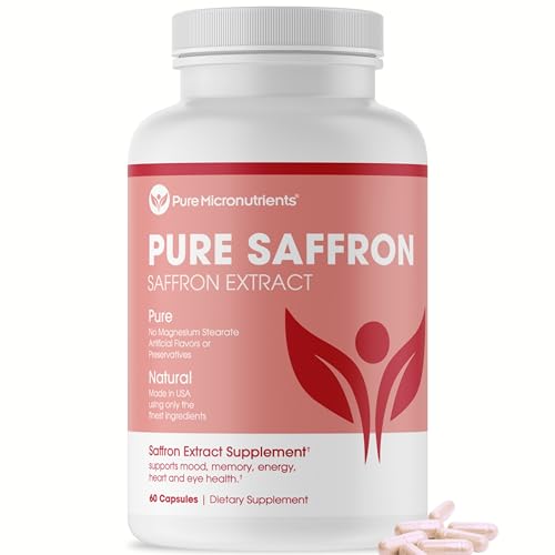 Saffron Supplements - 100% Pure Saffron Extract Capsules - Boost Energy & Mood, Support Eye & Heart Health