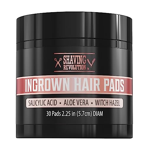 Viking Revolution Ingrown Hair Pads - Remover AHA Treatment for Bikini Area Exfoliator After Shave Women with Aloe Vera, Witch Hazel and Salicylic Acid (30 Pads)
