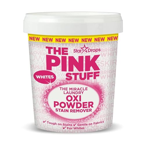 Stardrops - The Pink Stuff - The Miracle Laundry Oxi Powder Stain Remover Specifically Formulated for Whites, 1 kg